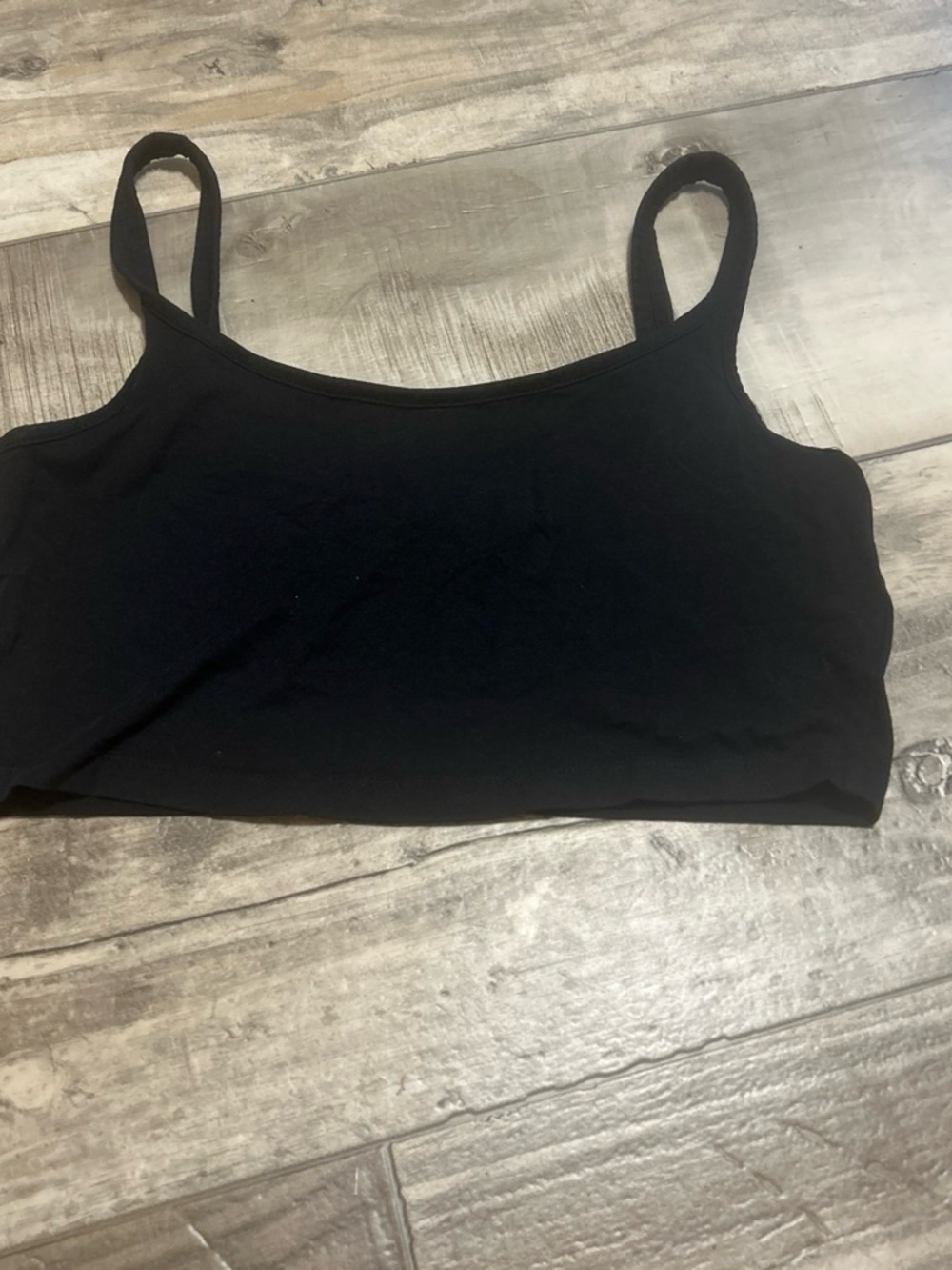 Black Women's Crop Tank Top divided by H&M black size L